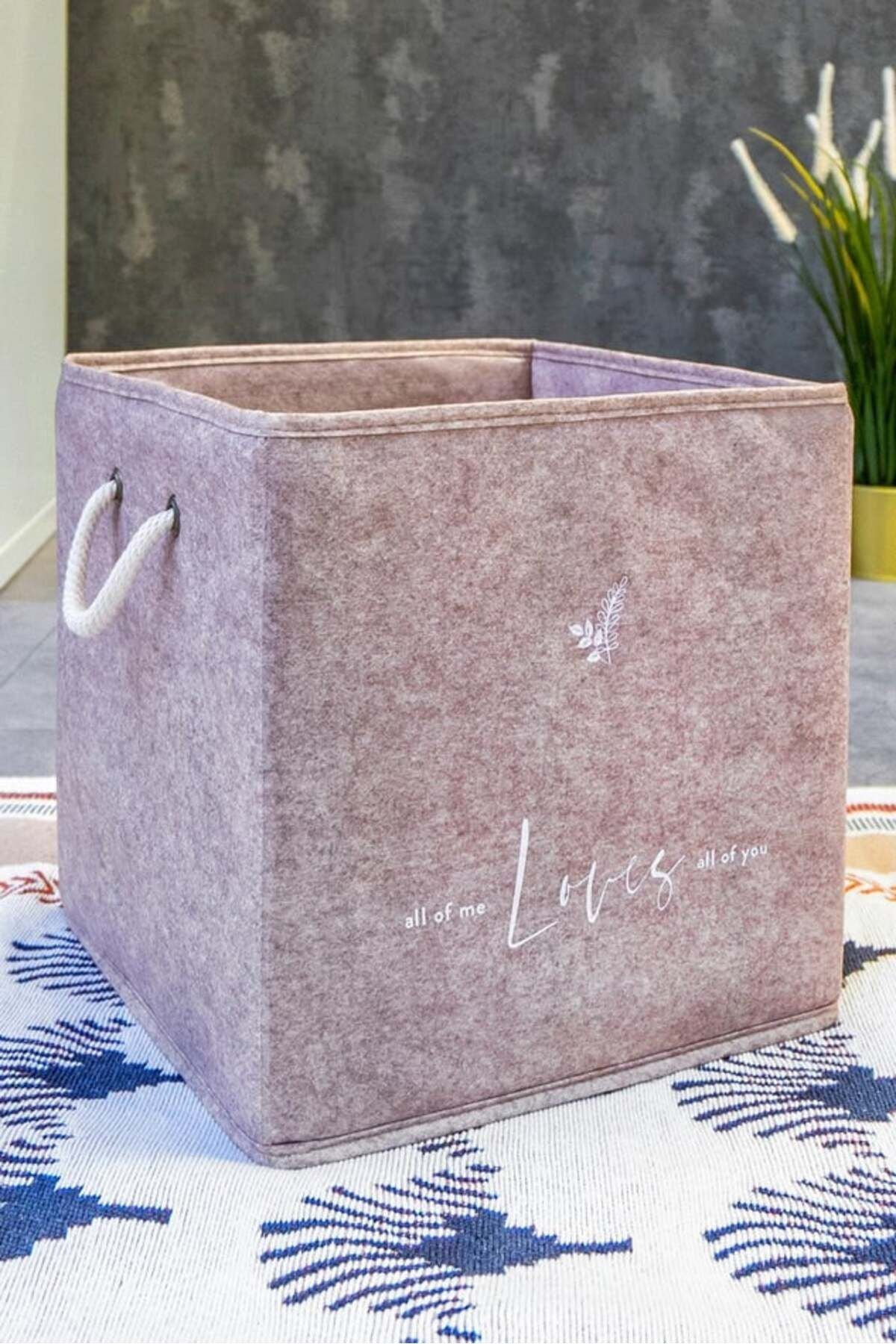 Keçe Raf Organizer, Raf Düzenleyici Saklama Kutusu, Bej, 30 x 30 x 30 cm, 27 Litre