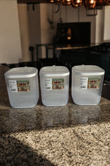 3'lü Kulplu Kapaklı Saklama Kabı Seti, Şeffaf, 2.5 lt