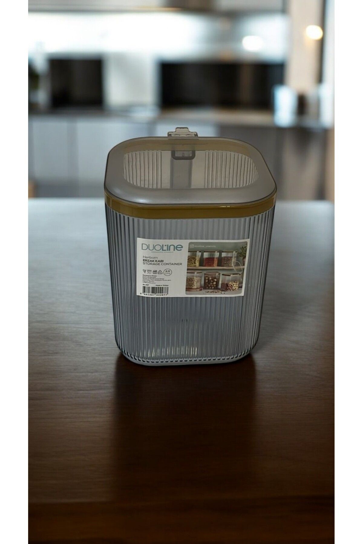 Kulplu Kapaklı Erzak Saklama Kabı 2,5 Lt - Hava Geçirmez Kapaklı Saklama Kabı, Füme