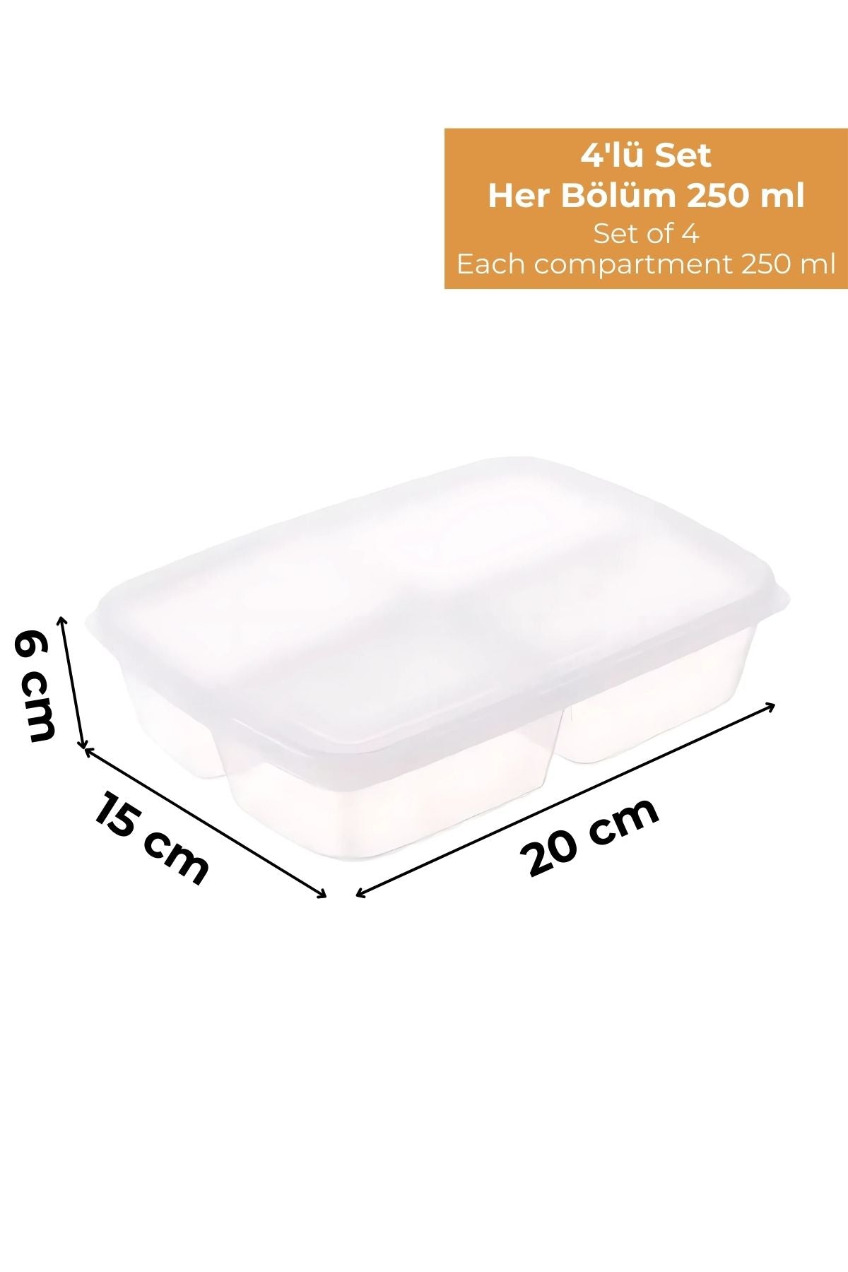 4 Bölmeli Buzdolabı Organizeri 1 lt, Friz Düzenleyici, 4'lü Set