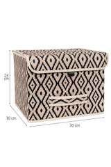 Bohe Kapaklı Kutu Mini, Çok Amaçlı Saklama Kutusu, 30 x 30 x 23 cm, 21 Litre