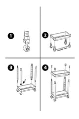 Omaş Tezgah Altı Tekerlekli Raf Ünitesi, Antrasit