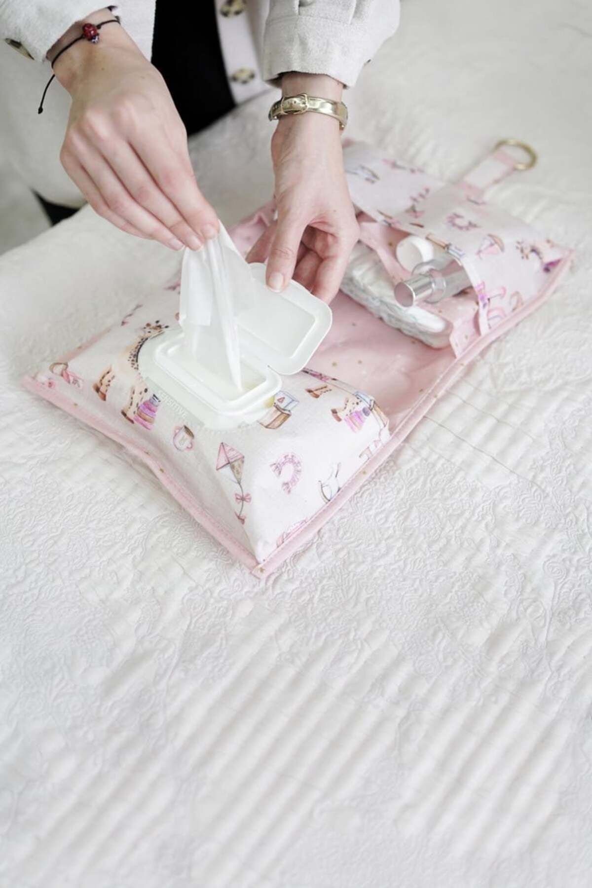 Bebek Alt Bakım Çantası, Pembe