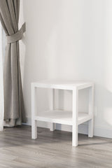 Omaş 2 Katlı Dikey Raf, Plastik Sehpa, Balkon Rafı, Saksılık, Banyo Mutfak Rafı, Beyaz