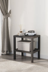 Omaş 2 Katlı Dikey Raf, Plastik Sehpa, Çiçeklik, Saksılık, Banyo Mutfak Rafı, Siyah