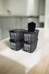 Shell Erzak Kabı 1300 ml, Antrasit, 4'lü Set