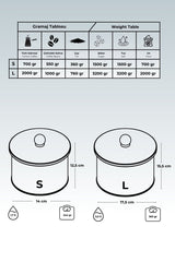 Lisbon Desenli Metal Saklama Kabı Seti - 2'li Set (1,7 LT - 3,5 LT)