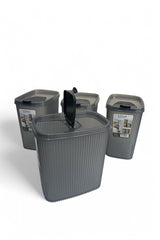 Erzak Saklama Kabı 2.5 lt, Antrasit, 4'lü Set