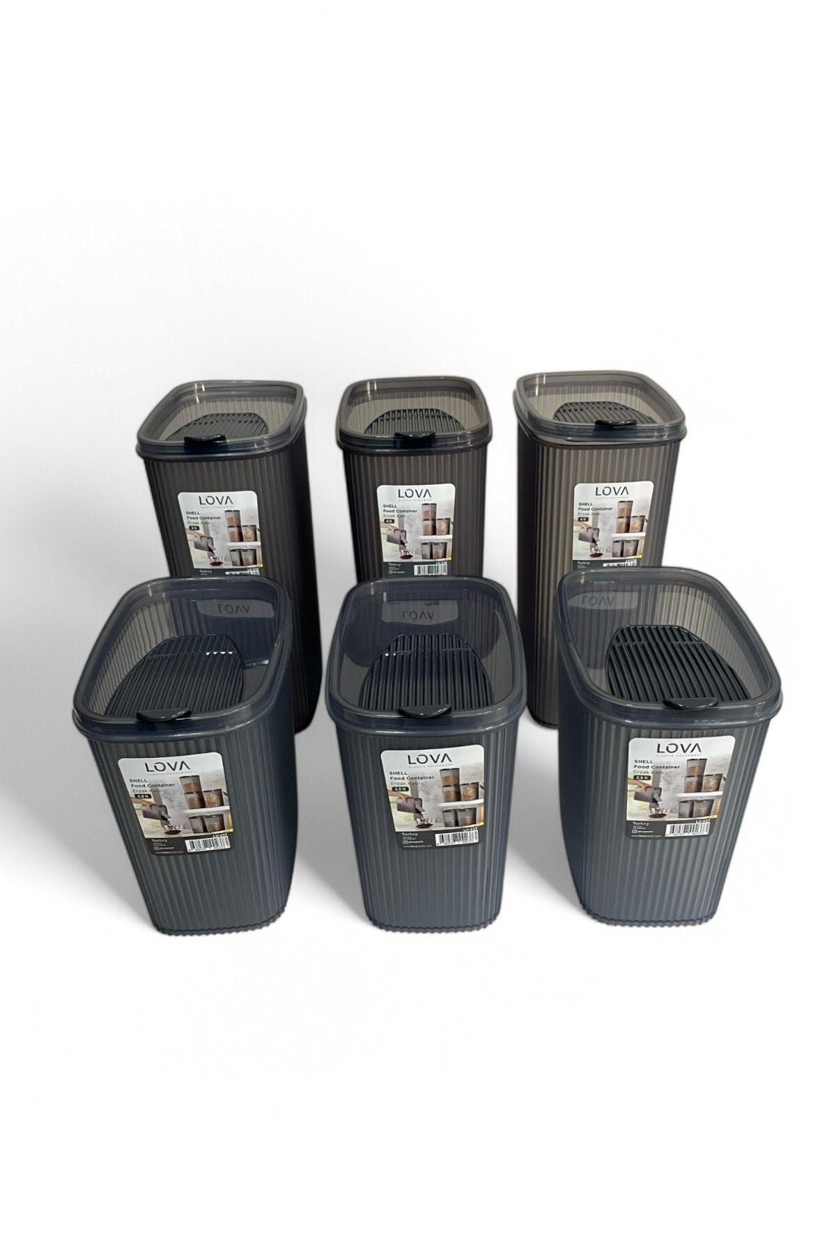 Shell Erzak Kabı 2500 ml x 3, Shell Erzak Kabı 4000 ml x 3, Antrasit 6'lı Set