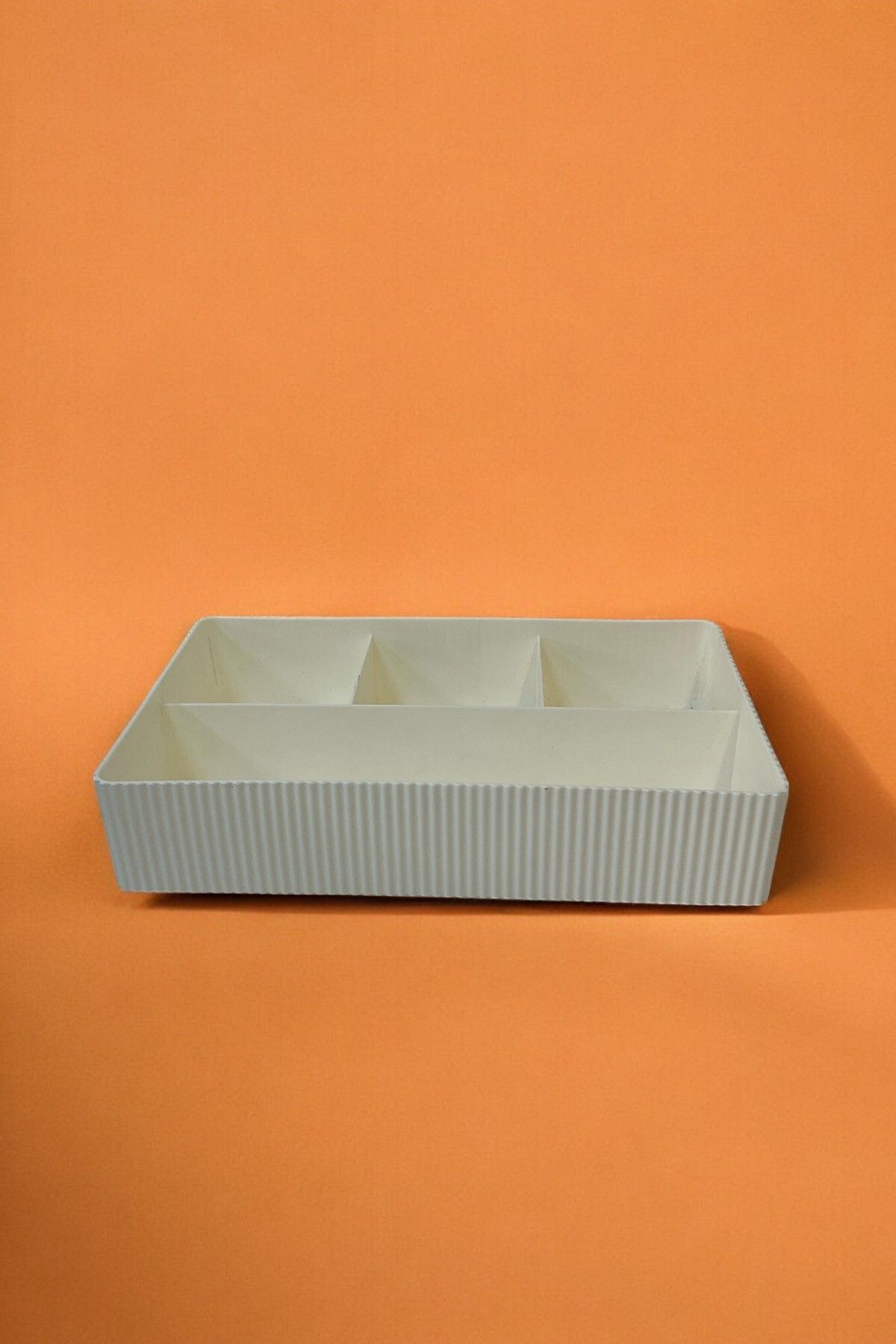 Kat Kat Dört Bölmeli Organizer, Çekmece Düzenleyici, Dolap İçi Düzenleyici, Beyaz