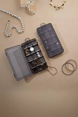 15 Bölmeli Takı, Aksesuar, Küpe Saklama Organizeri 20 x 10 cm Antrasit