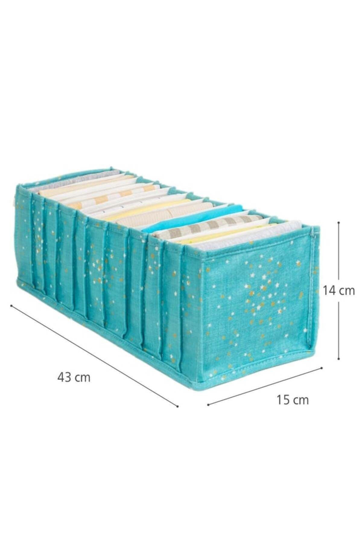 Baby Akordiyon Organizer Çekmece Düzenleyici Medium, Mavi, 15 x 43 x 14 cm
