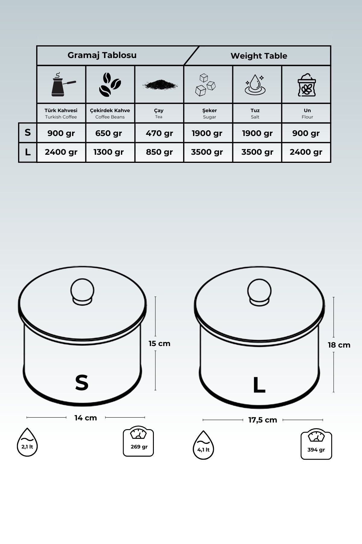Festival Desenli Metal Saklama Kabı 2'li Set 2.1 Litre 4.1 Litre