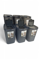 Shell Erzak Kabı 2500 ml x 3, Shell Erzak Kabı 4000 ml x 3, Antrasit 6'lı Set