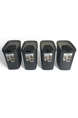 Erzak Saklama Kabı 2.5 lt, Antrasit, 4'lü Set