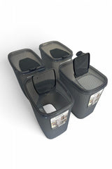 Erzak Saklama Kabı 2.5 lt, Antrasit, 4'lü Set