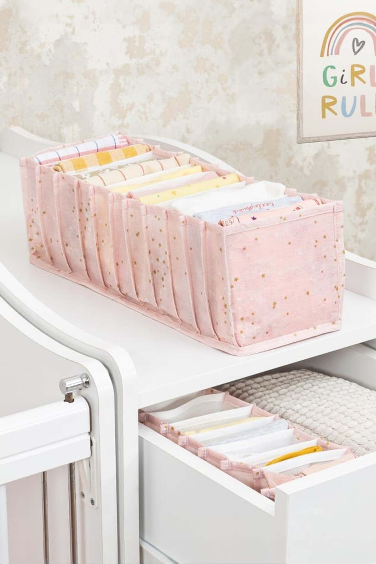 Baby Akordiyon Organizer Çekmece Düzenleyici Medium, Pembe