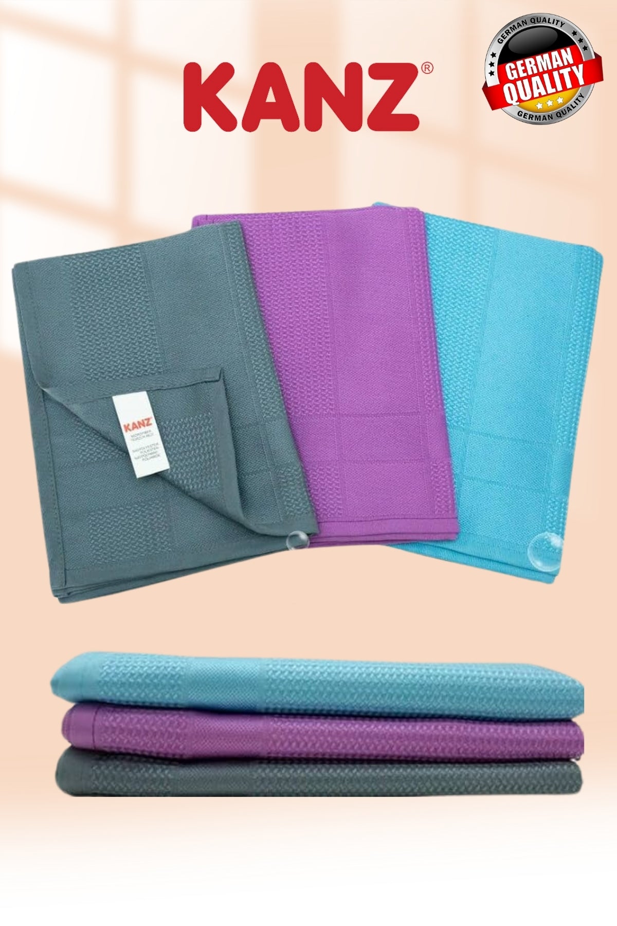 Kanz 3'lü Mikrofiber Temizlik Bezi 40 x 60 cm