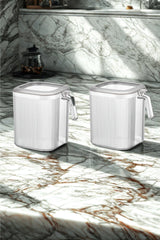 2500 ml 2'li Kulplu Kapaklı Saklama Kabı Seti, Şeffaf