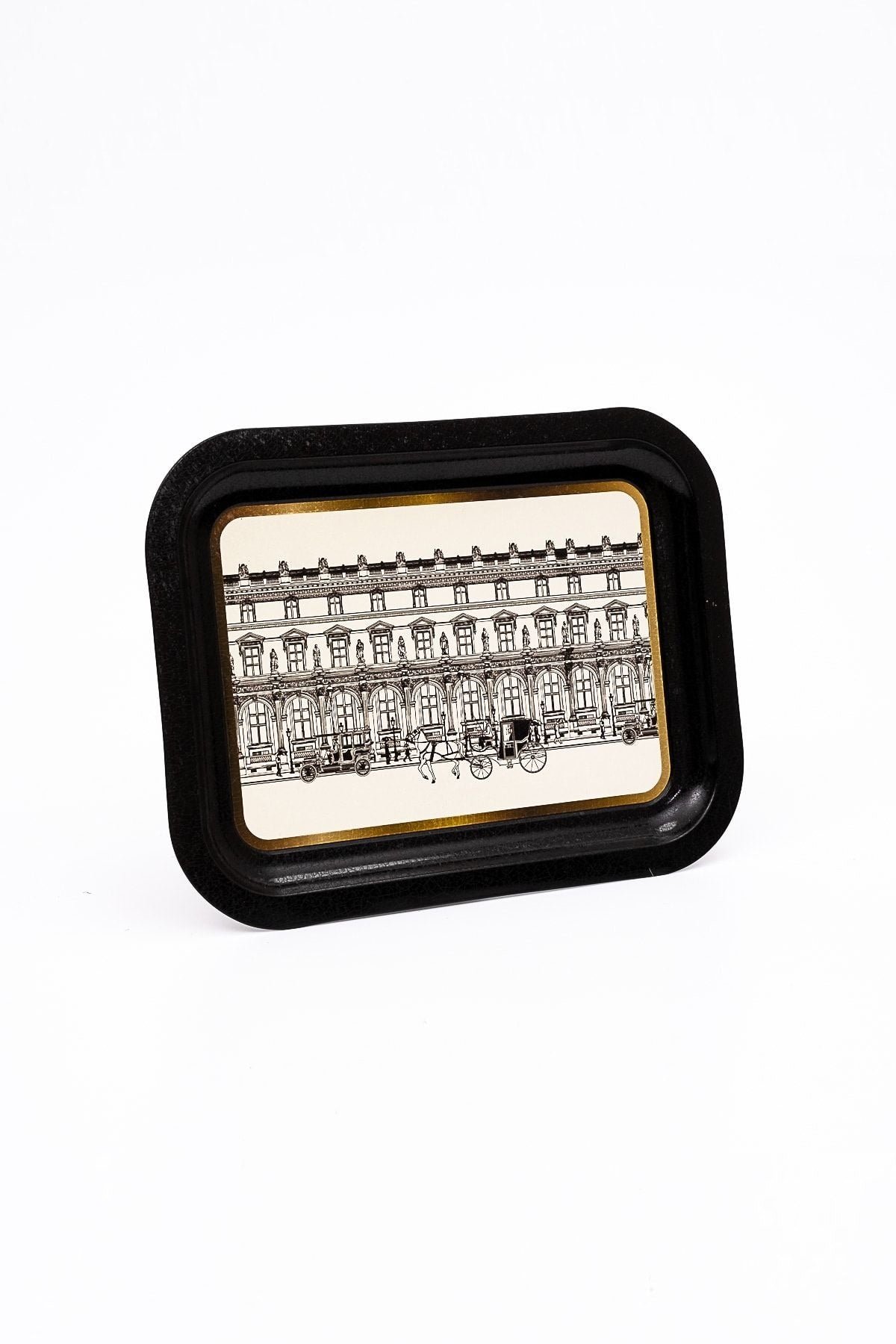 Urban Desenli Metal Klasik Tepsi, 23,3 x 30,7 cm