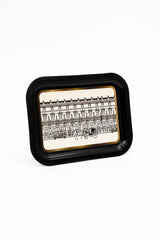 Urban Desenli Metal Klasik Tepsi, 23,3 x 30,7 cm