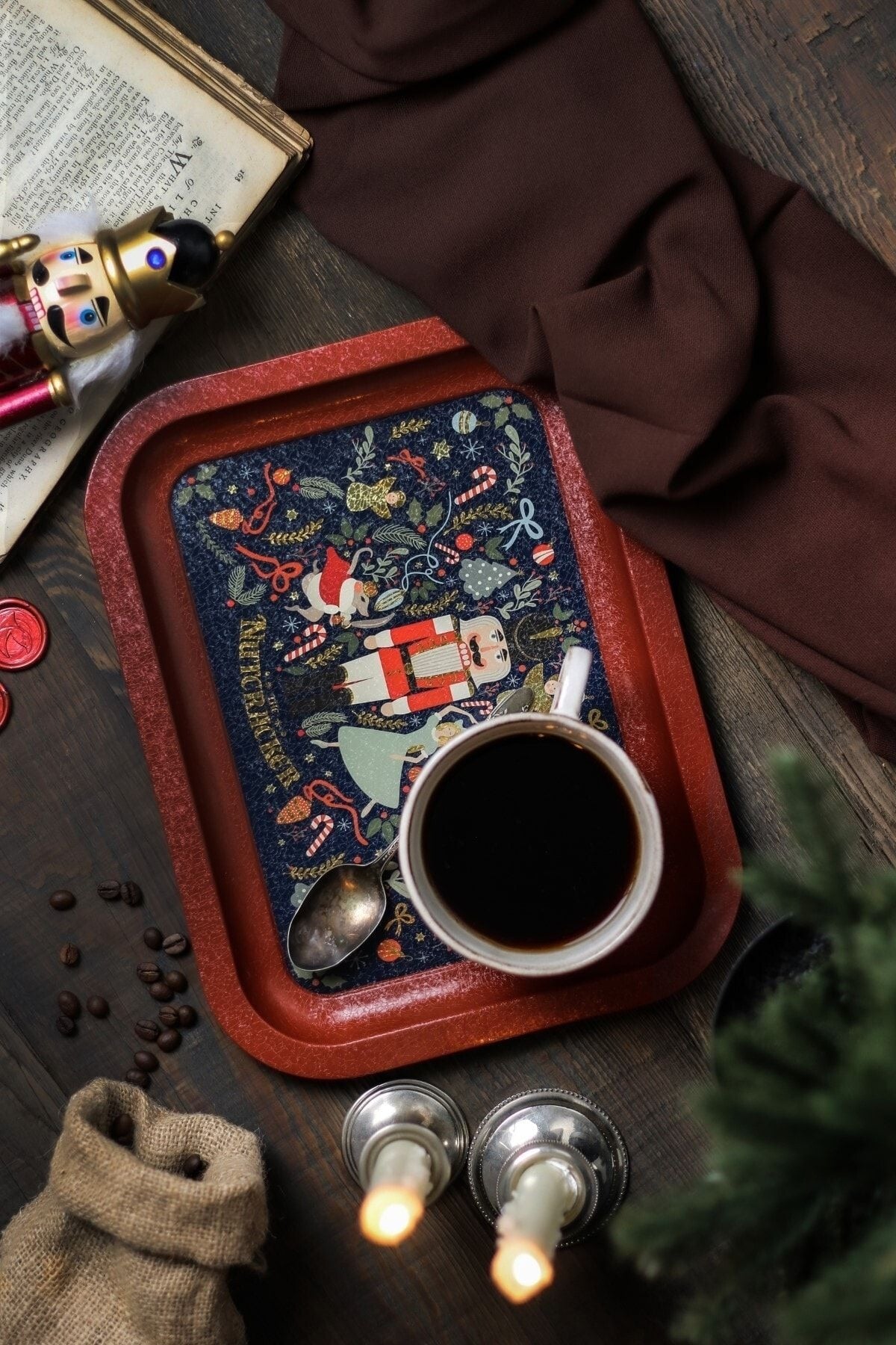 Fairytale Desenli Metal Klasik Tepsi, 23,3 x 30,7 cm