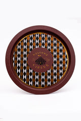 Festival Desenli Yuvarlak Metal Tepsi, 37 cm