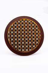 Festival Desenli Yuvarlak Metal Tepsi, 37 cm