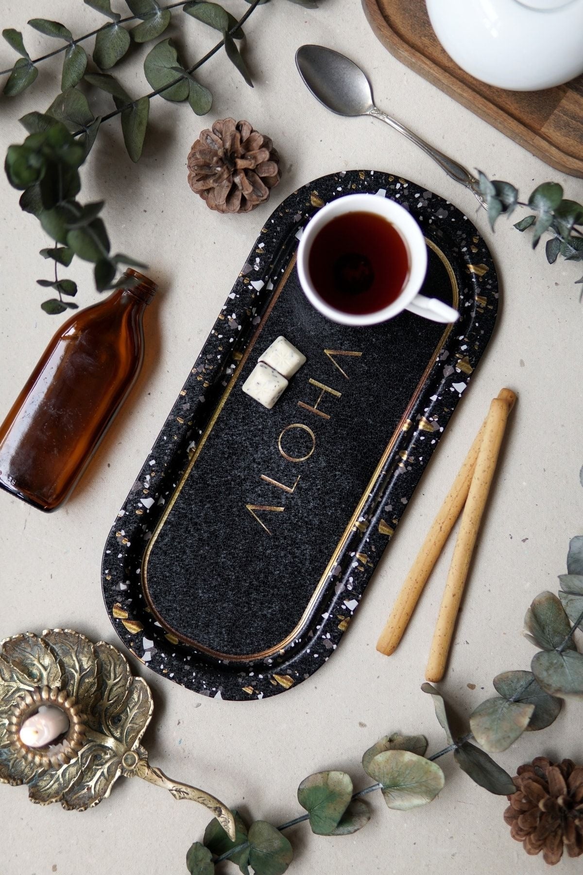 Milano Desenli Baton Metal Tepsi, 16 x 35 cm