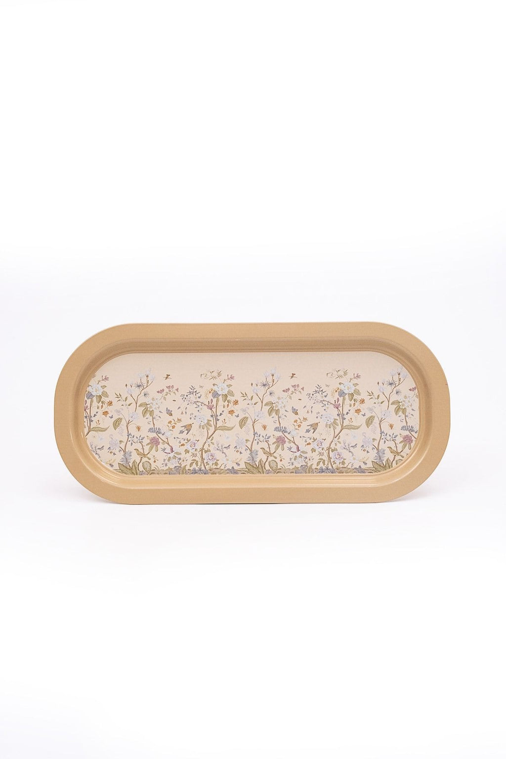 Flora Desenli Baton Metal Tepsi, 16 x 35 cm