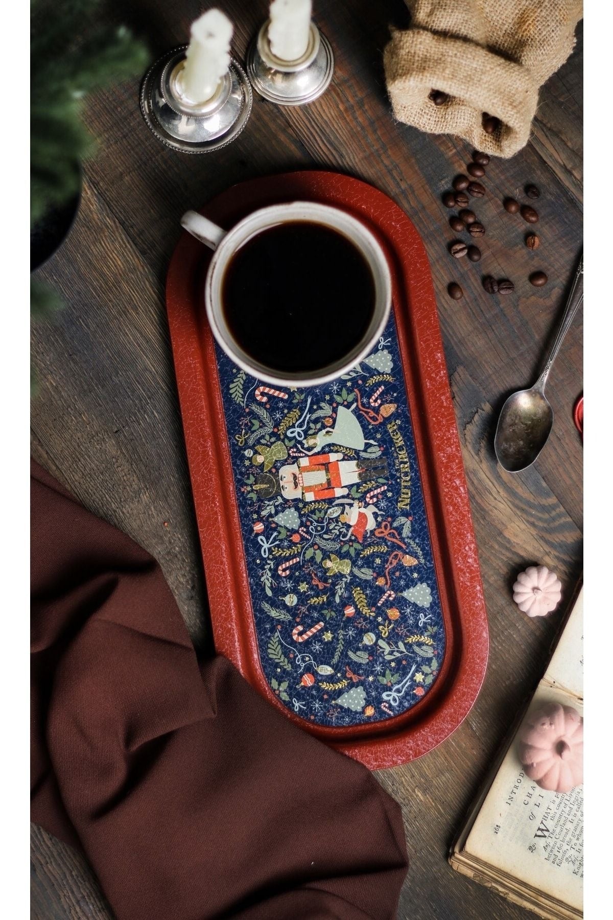 Fairytale Desenli Baton Metal Tepsi, 16 x 35 cm