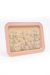 Flora Desenli Grande Metal Tepsi, 31 x 43 cm