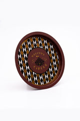 Festival Desenli Yuvarlak Metal Tepsi, 31,5 cm