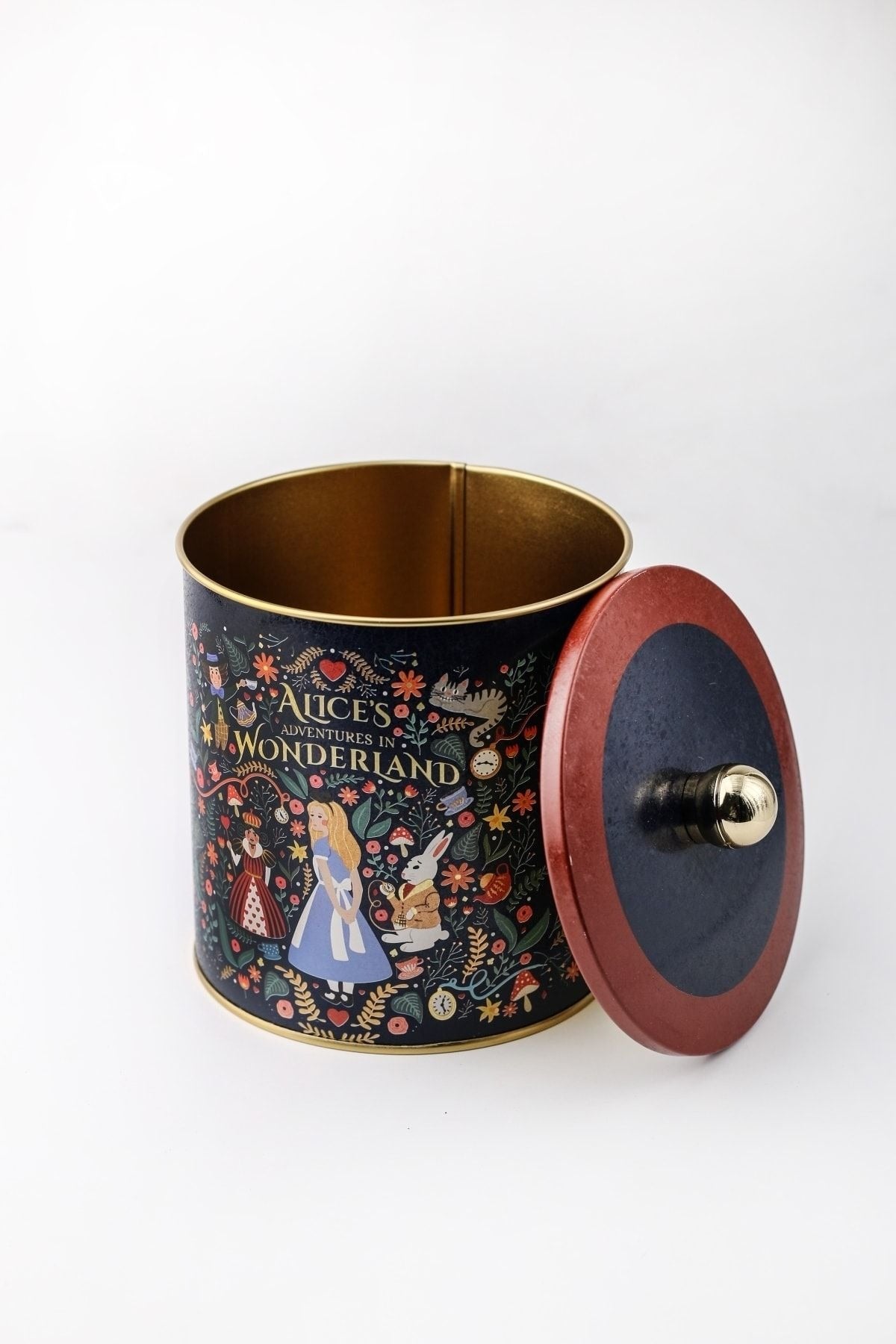 Fairytale Desenli Yuvarlak Metal Saklama Kabı, 14 x 15 cm, 2,1 lt