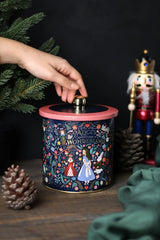 Fairytale Desenli Yuvarlak Metal Saklama Kabı, 14 x 15 cm, 2,1 lt