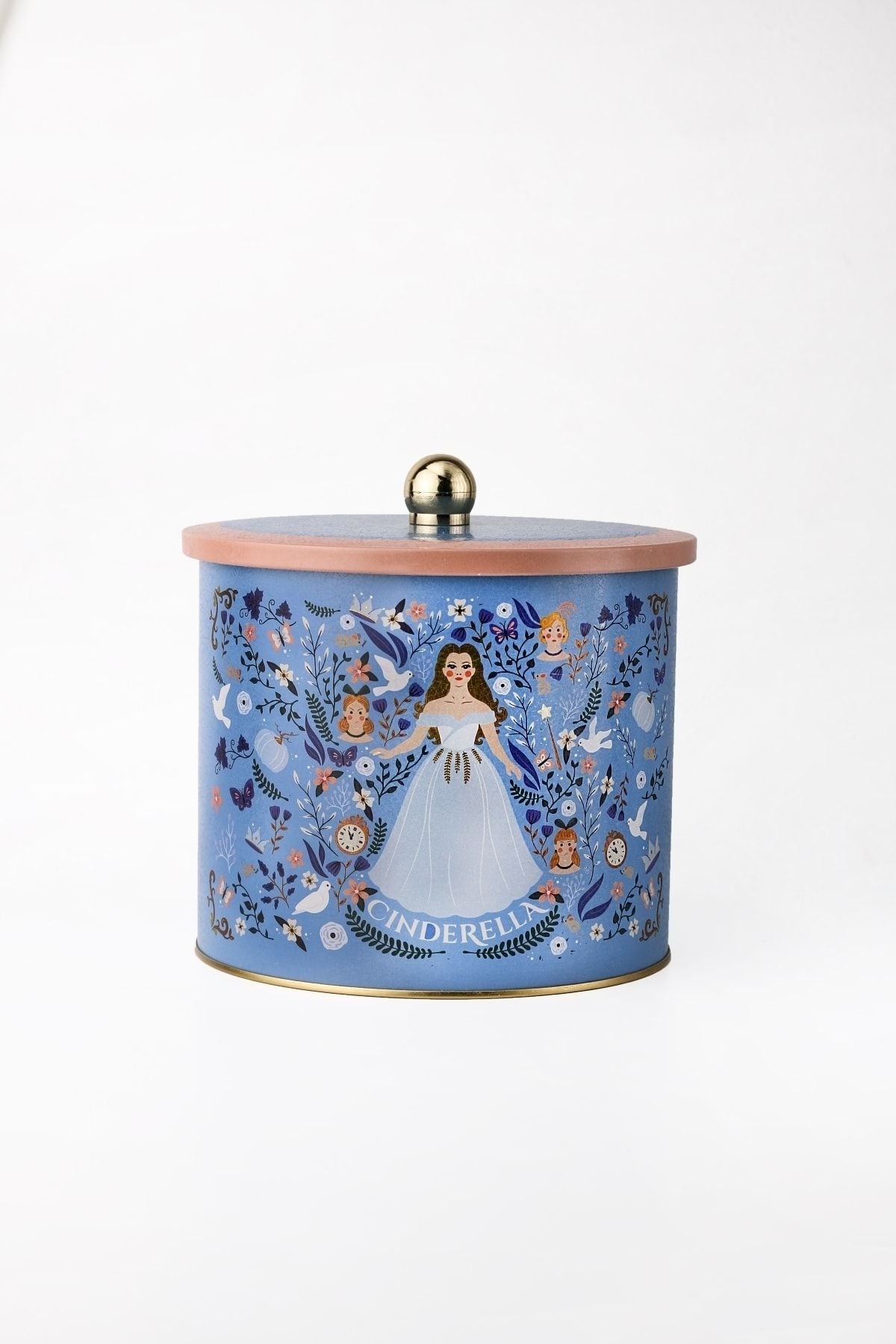 Fairytale Desenli Yuvarlak Metal Saklama Kabı, 17,5 x 15,5 cm, 3,5 lt