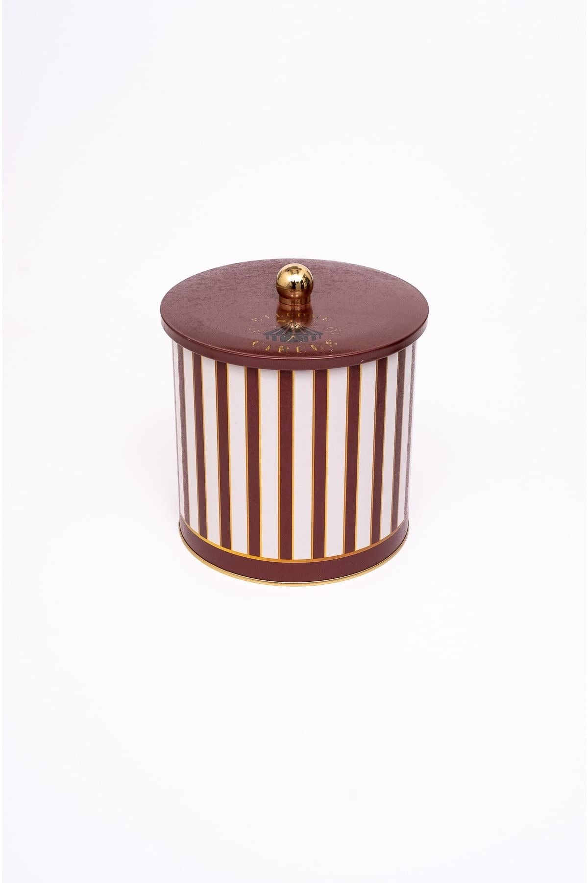 Festival Desenli Yuvarlak Metal Saklama Kabı, 17,5 x 18 cm, 4,1 lt