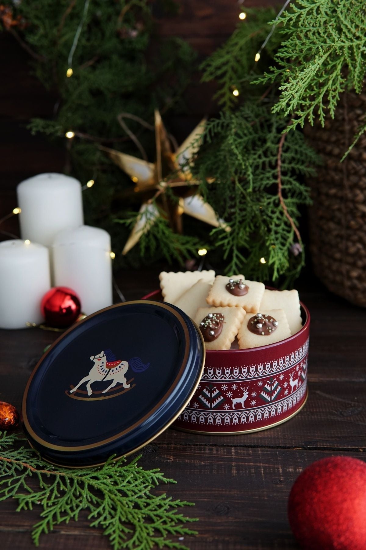 Kurşun Asker Desenli 2'li Metal Saklama Kabı Seti, 1,9 lt + 1,1 lt