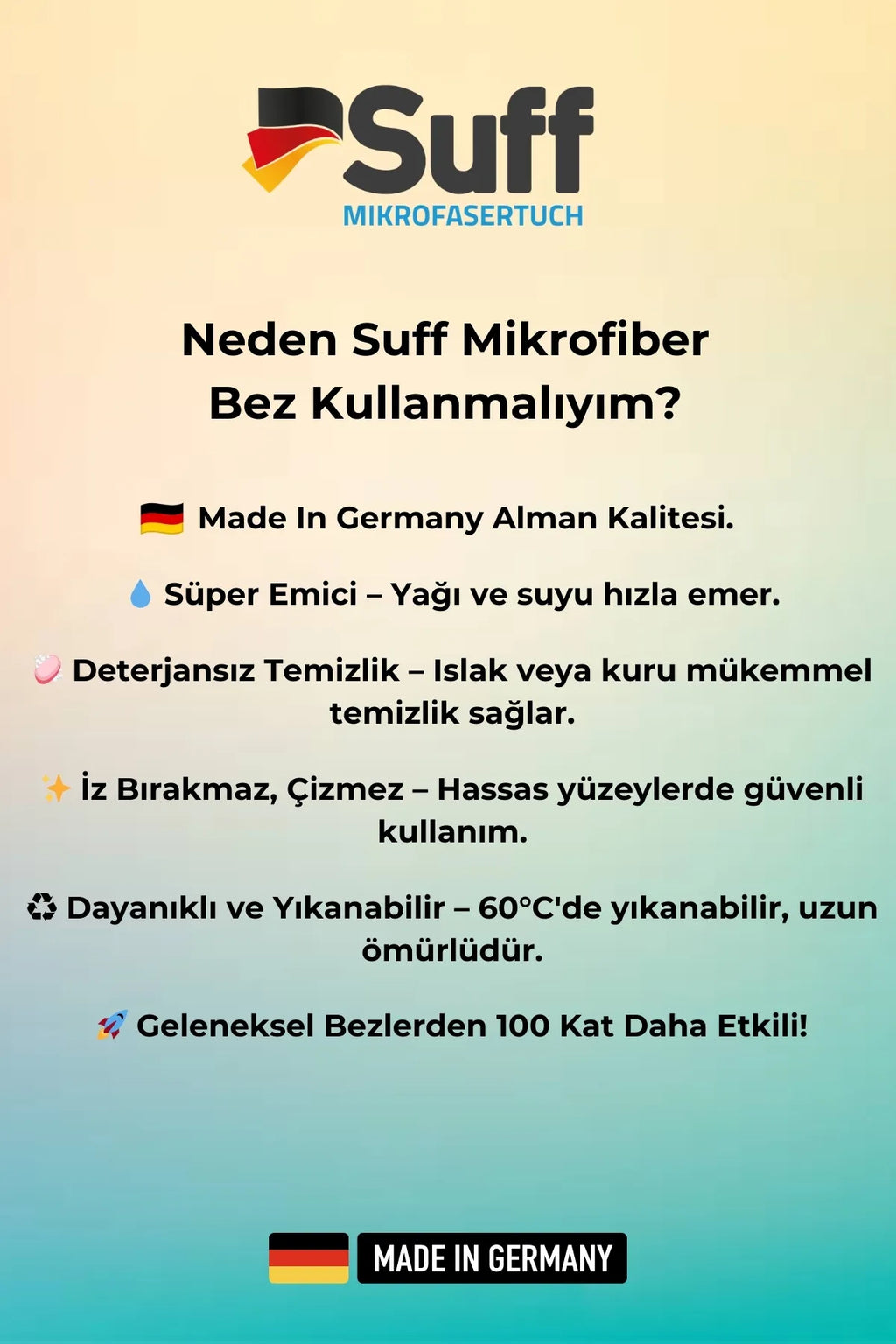 Suff Gül Genel Amaçlı Mikrofiber Temizlik Bezi 4'lü Set 32 x 32 cm