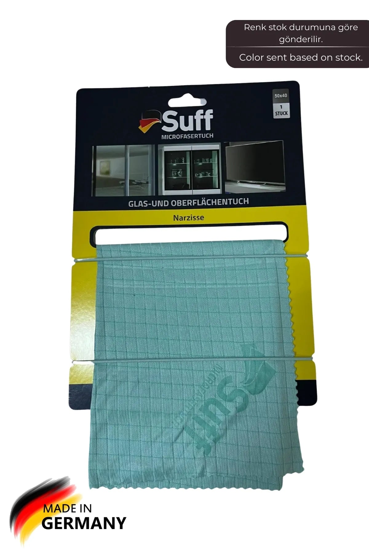 Suff Nergis Narzisse Mikrofiber Yüzey, Cam Silme Bezi, Televizyon, Laptop, Tablet Silme Bezi, 50 X 40 Cm