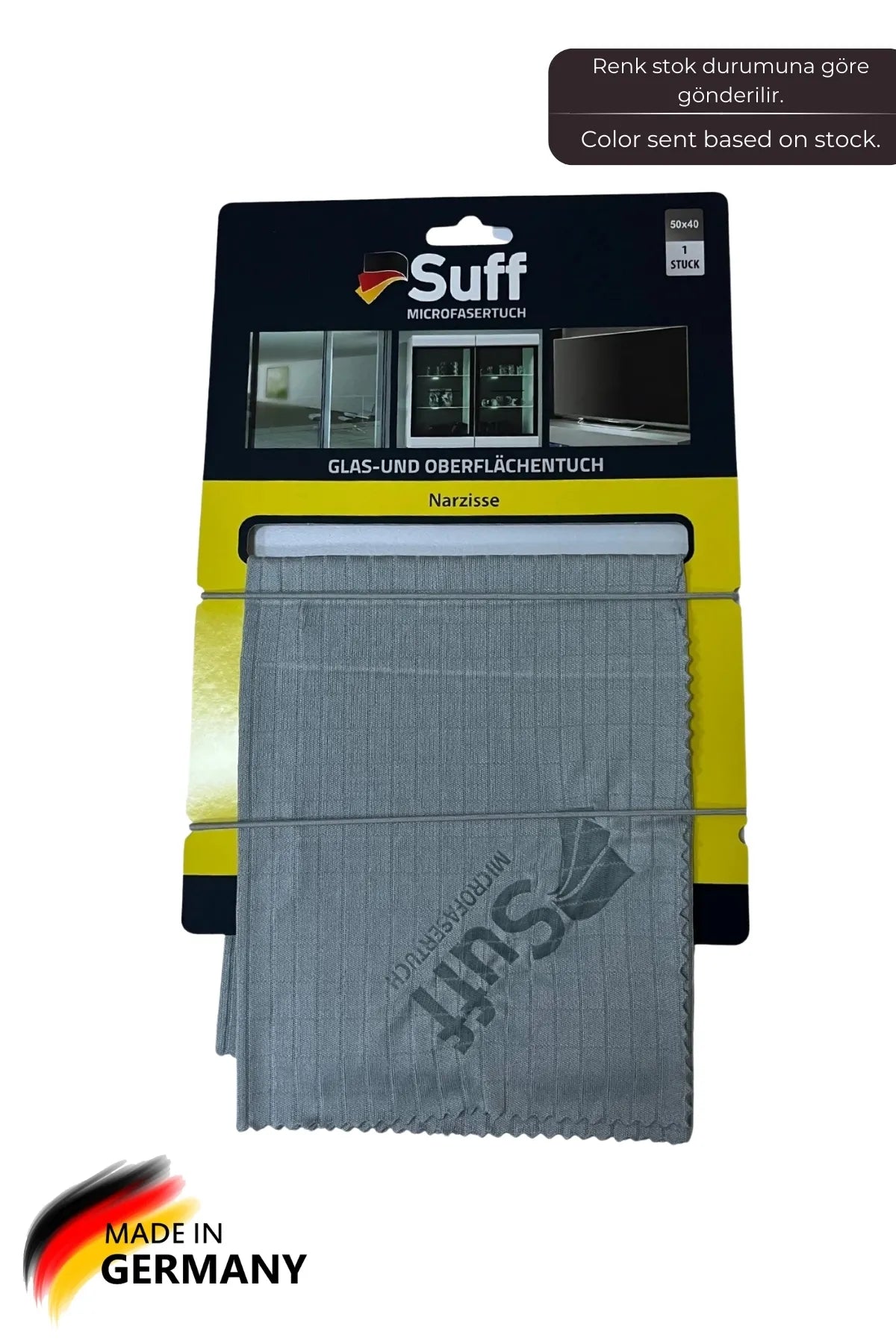 Suff Nergis Narzisse Mikrofiber Yüzey, Cam Silme Bezi, Televizyon, Laptop, Tablet Silme Bezi, 50 X 40 Cm