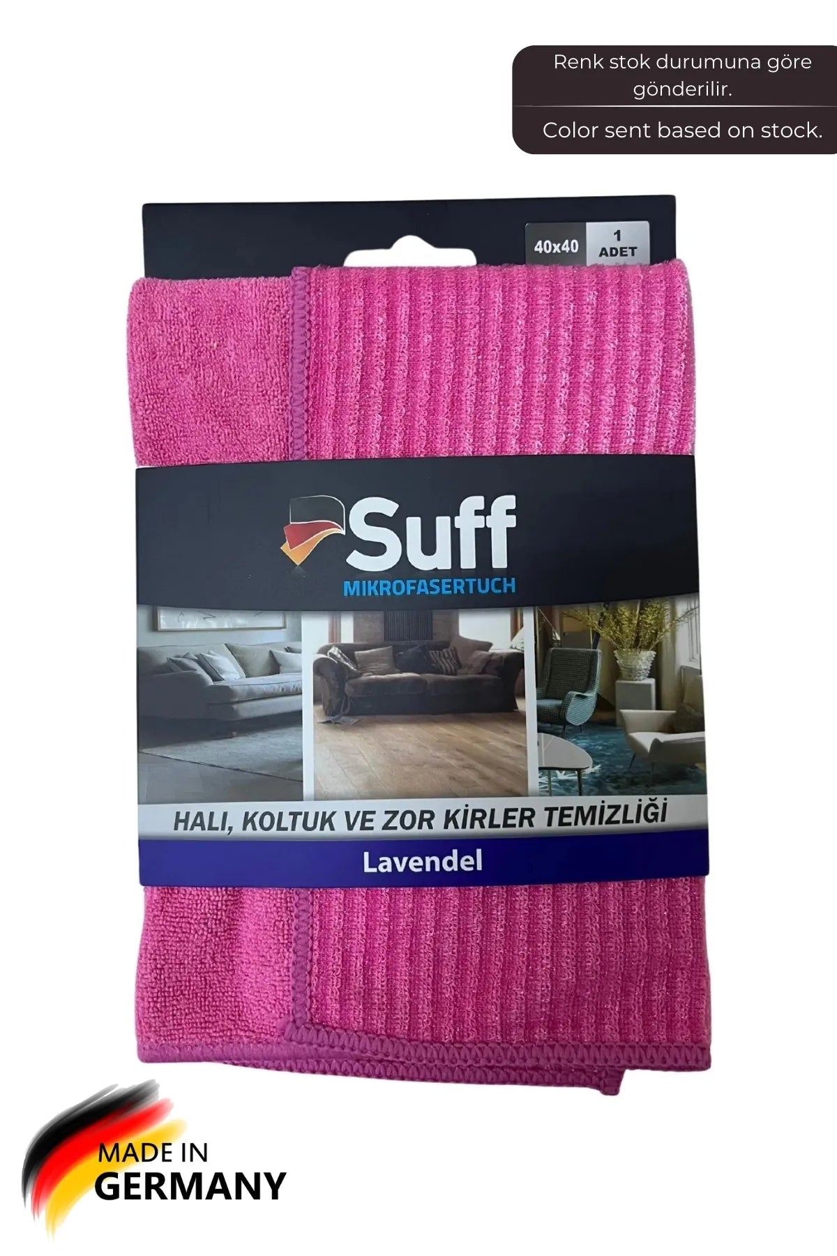 Suff Lavanta Mikrofiber Halı, Koltuk Ve Zor Kirler Temizlik 40 X 40 Cm