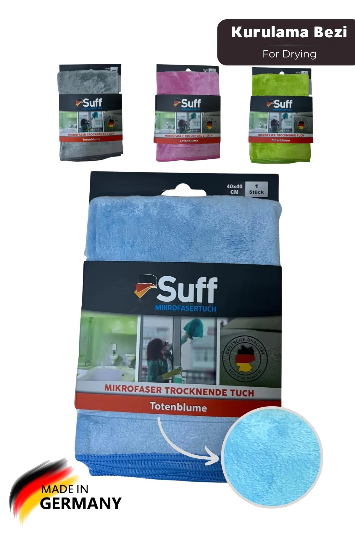 Suff Kadife Çiçeği Mikrofiber Kurulama Bezi 40 X 40 Cm