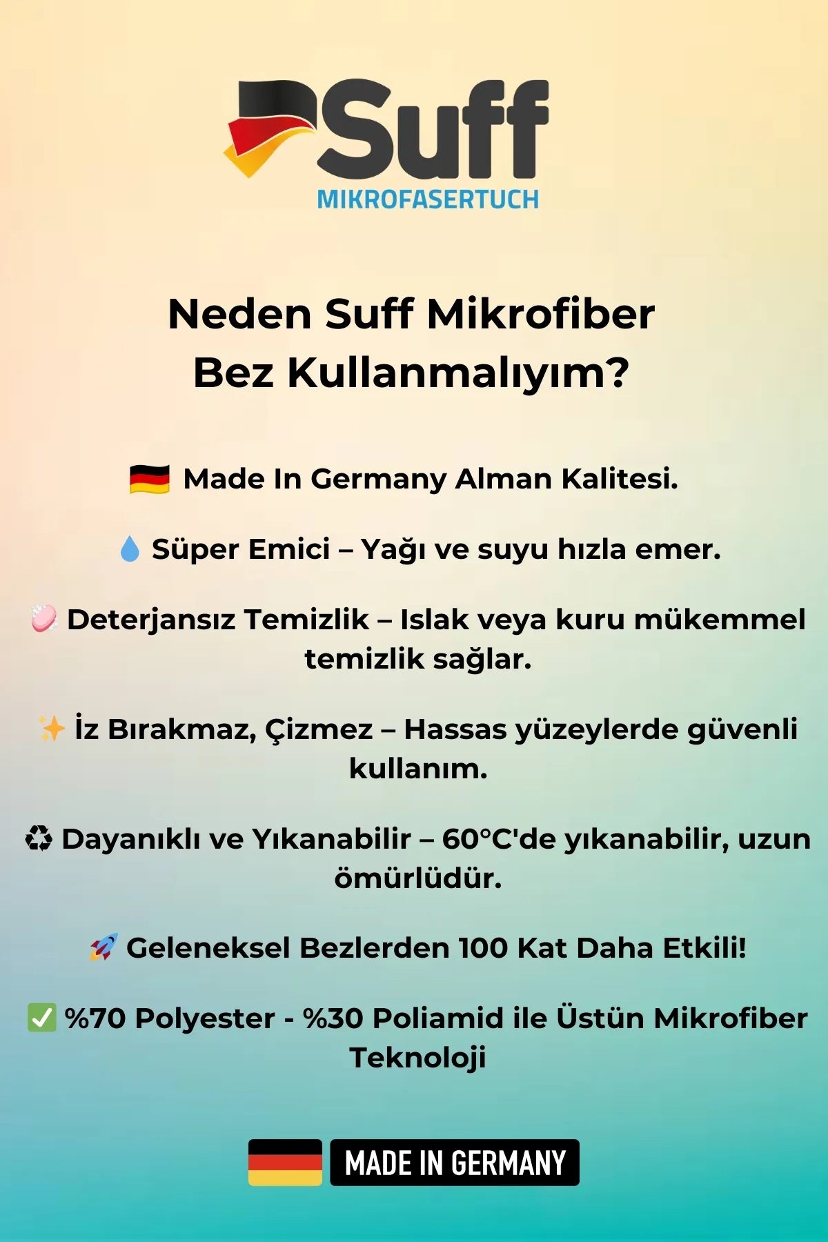 Suff Nilüfer Mikrofiber Yüzey Temizlik Bezi 40 X 40 Cm