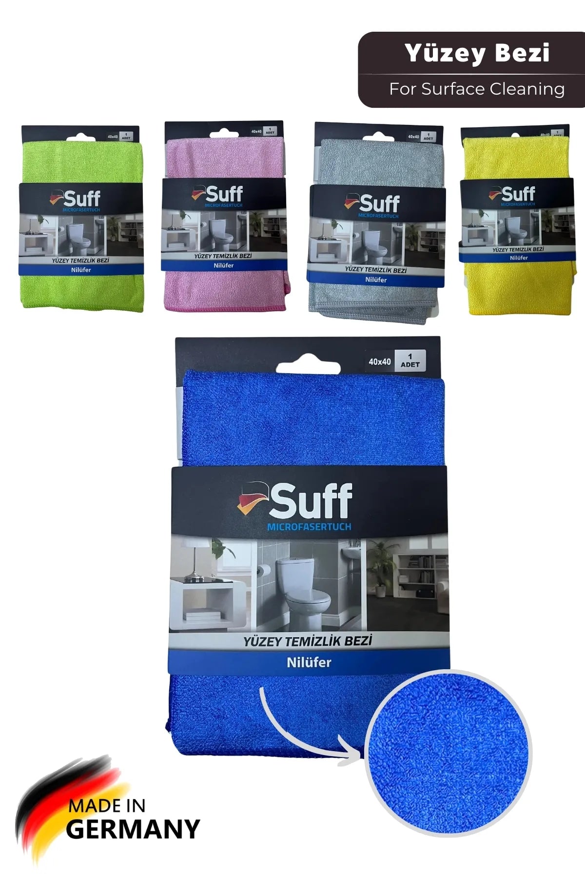 Suff Nilüfer Mikrofiber Yüzey Temizlik Bezi 40 X 40 Cm