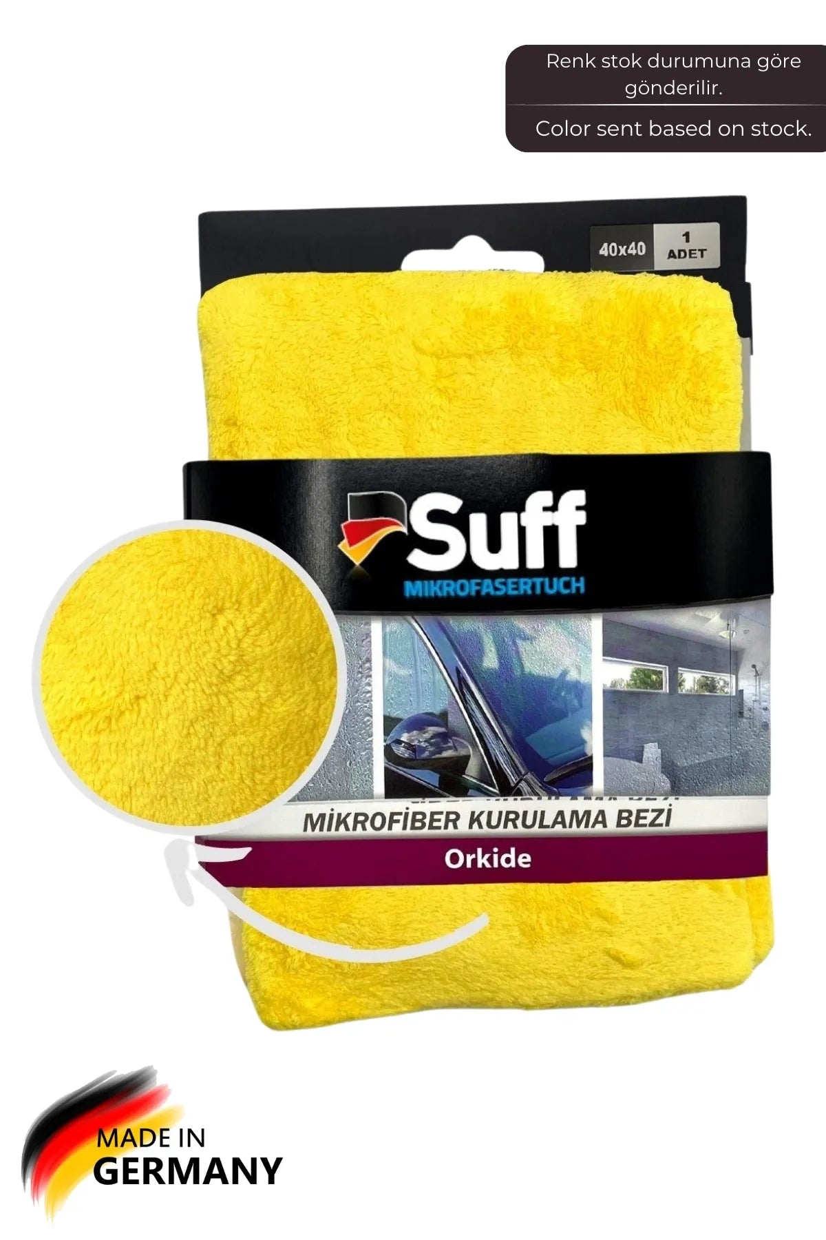 Suff Orkide Mikrofiber Araba Kurulama Bezi, Pasta Cila Bezi, Oto Bezi 40 x 40 cm