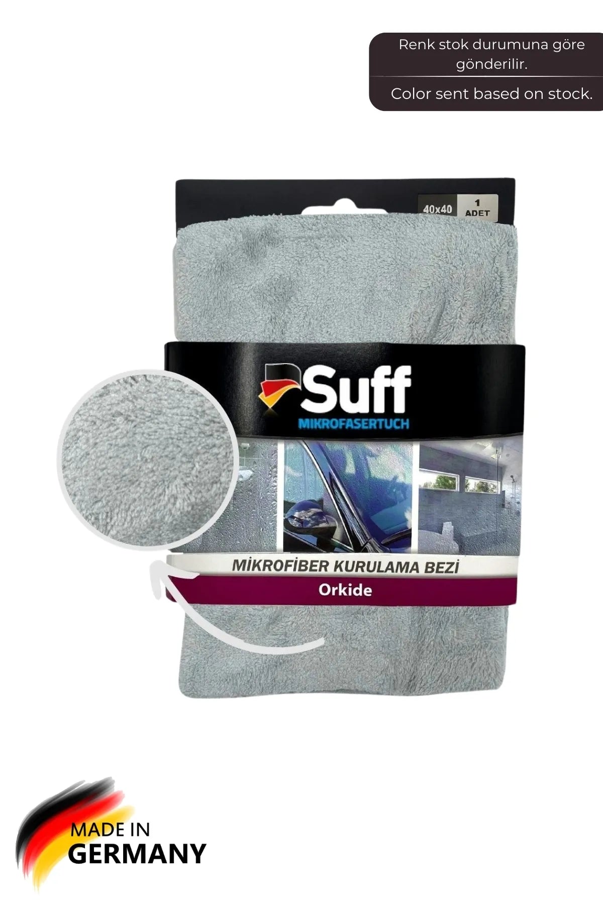 Suff Orkide Mikrofiber Araba Kurulama Bezi, Pasta Cila Bezi, Oto Bezi 40 x 40 cm