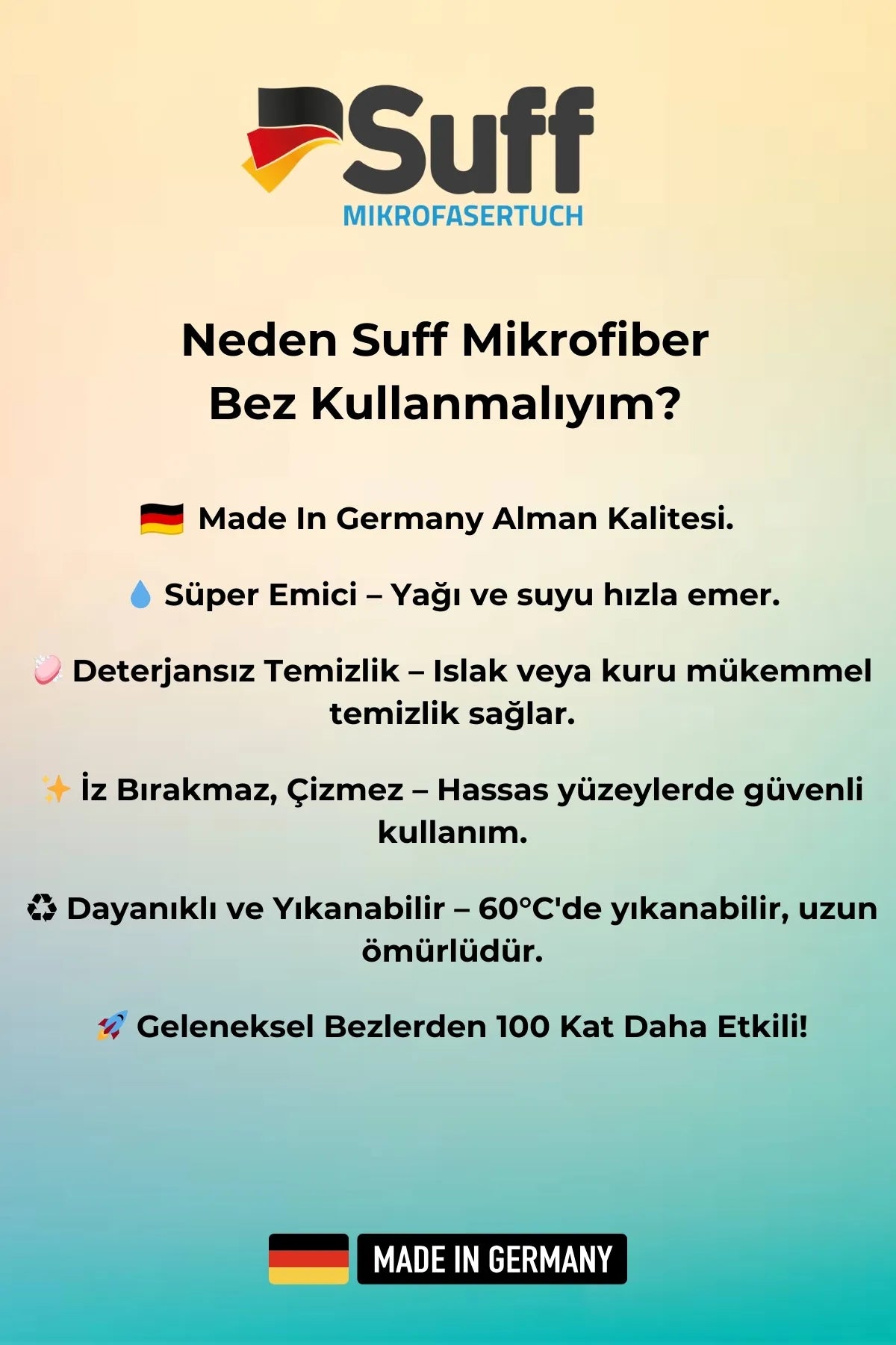 Suff Platin Serie Sihirli Mikrofiber Temizlik Bezi 60 x 40 cm