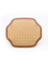 Lilya Desenli Sekizgen Metal Tepsi, 27,8 x 33,2 cm