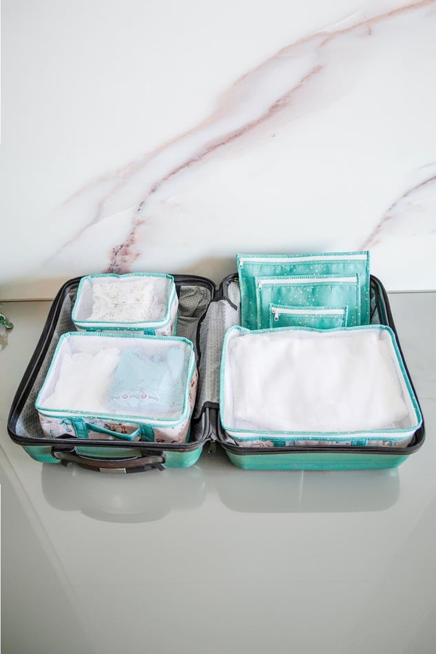 6'sı 1 Arada Mavi Bebek Seyahat Çantası